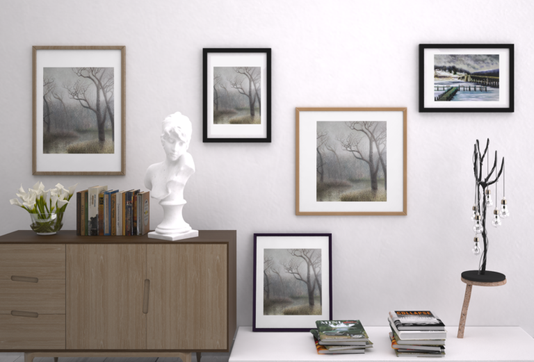 mockup of several art print frames in an elegant room 3926 el1 1