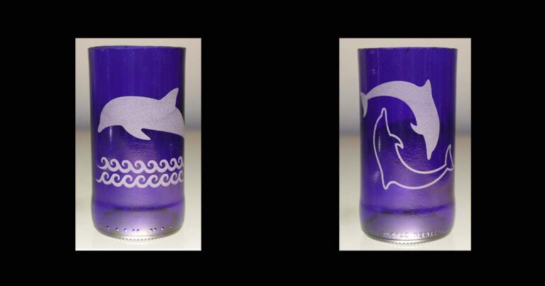 Dolphin blue beer bottle glass