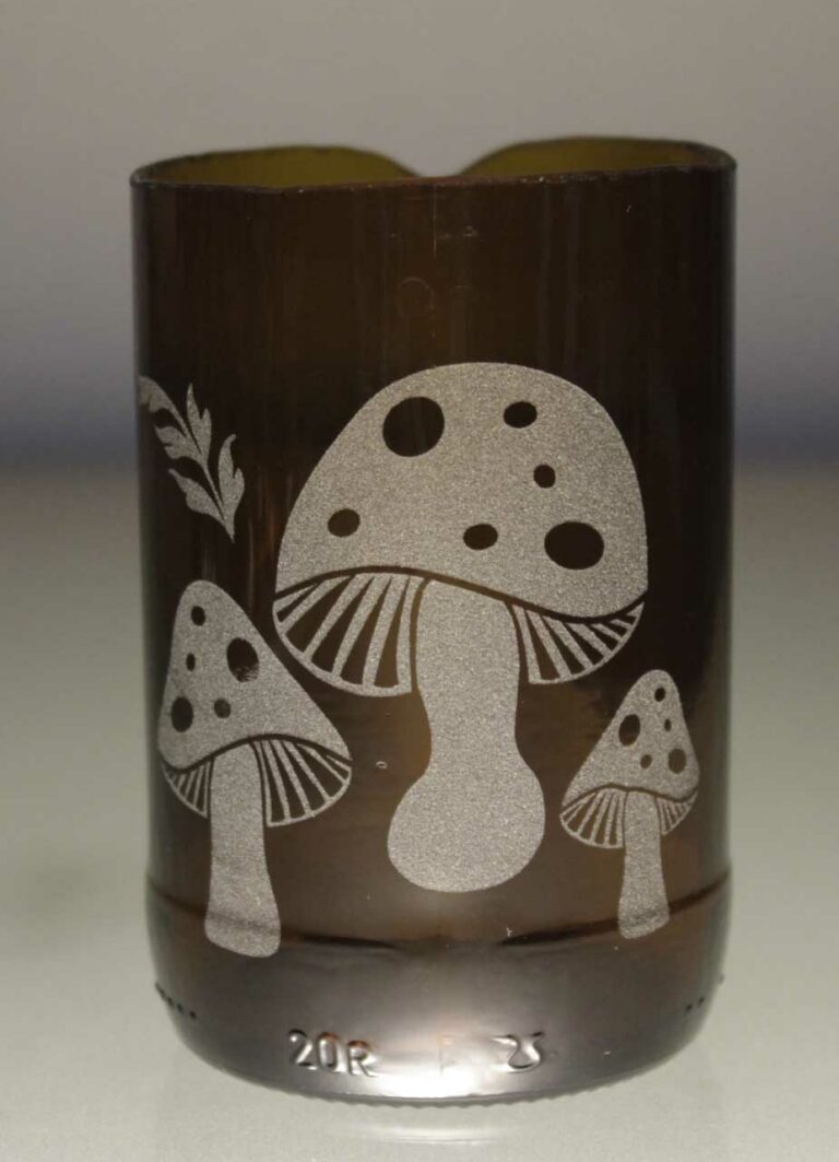 Amber beer glass mushroom
