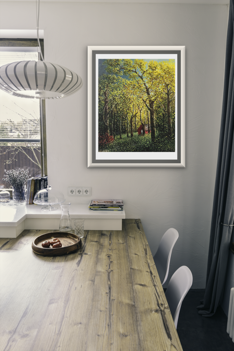 copy of copy of mockup of an art print frame placed in a modern dining room 3941 el1 1