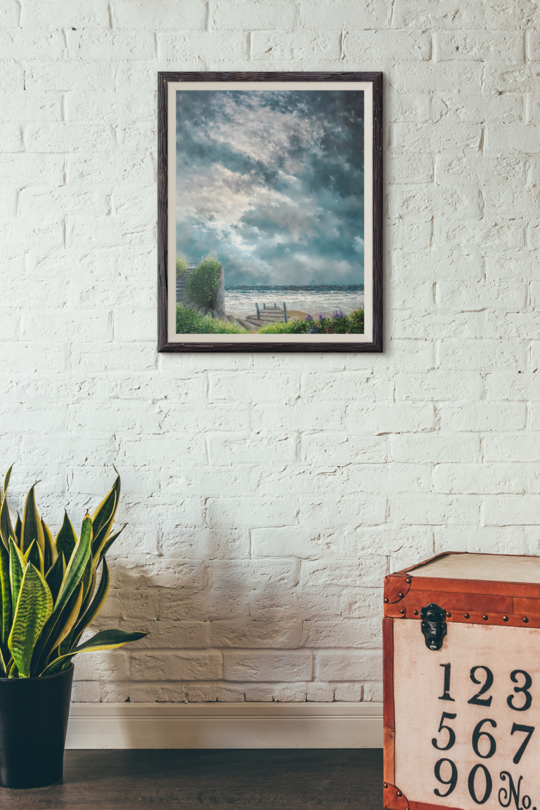 mockup of an art print frame in a simple room 3914 el1 17