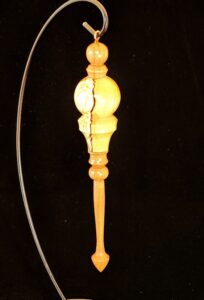 Beautiful Spalted Maple and Cherry ornament 9" tall