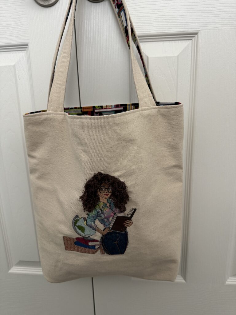 Brunette 3D tote bag