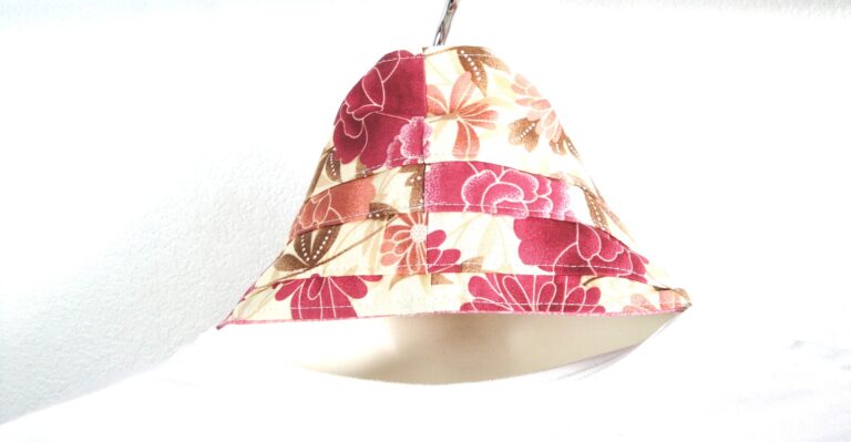 Mauve floral on yellow neck