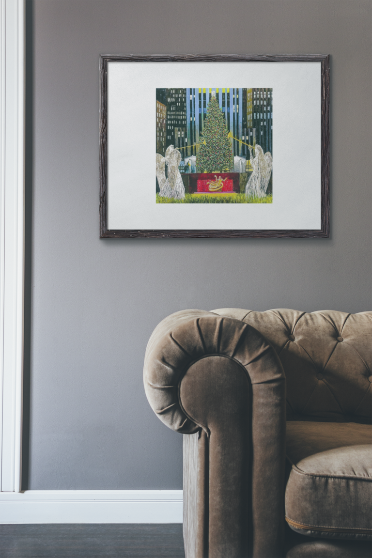 mockup of an art print placed in a living room 4882 el1