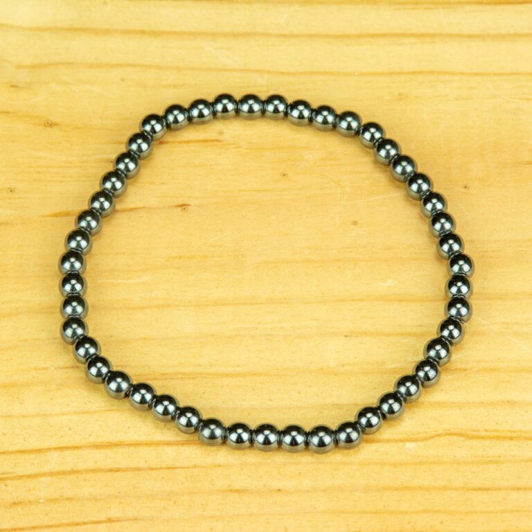4mm black bead magnetic lodestone bracelet