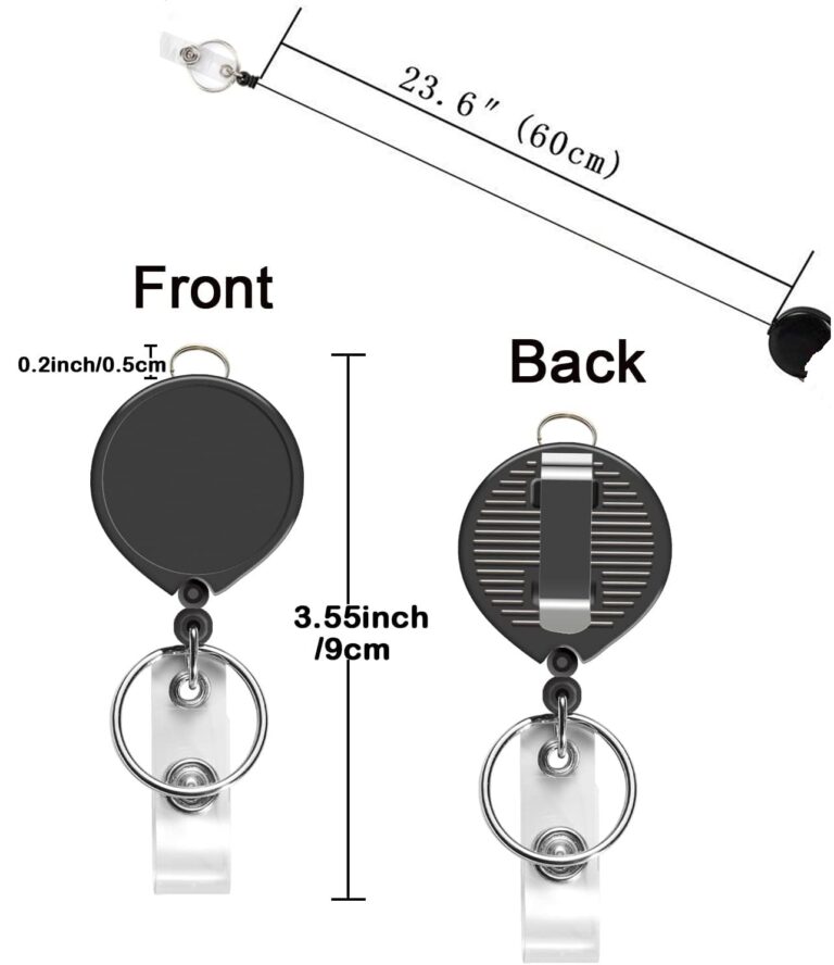 Black Badge Reel With Belt Clip