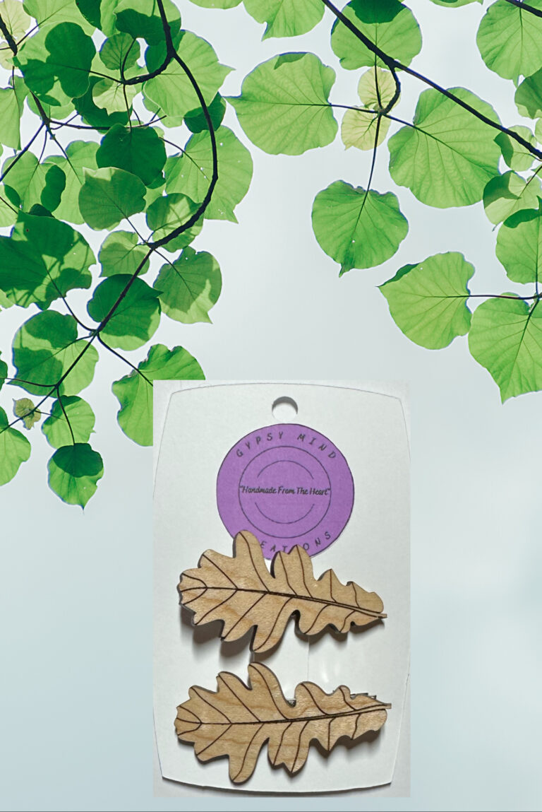 Leaf 2 Laser Cut Lightweight Wood Hair Barrettes