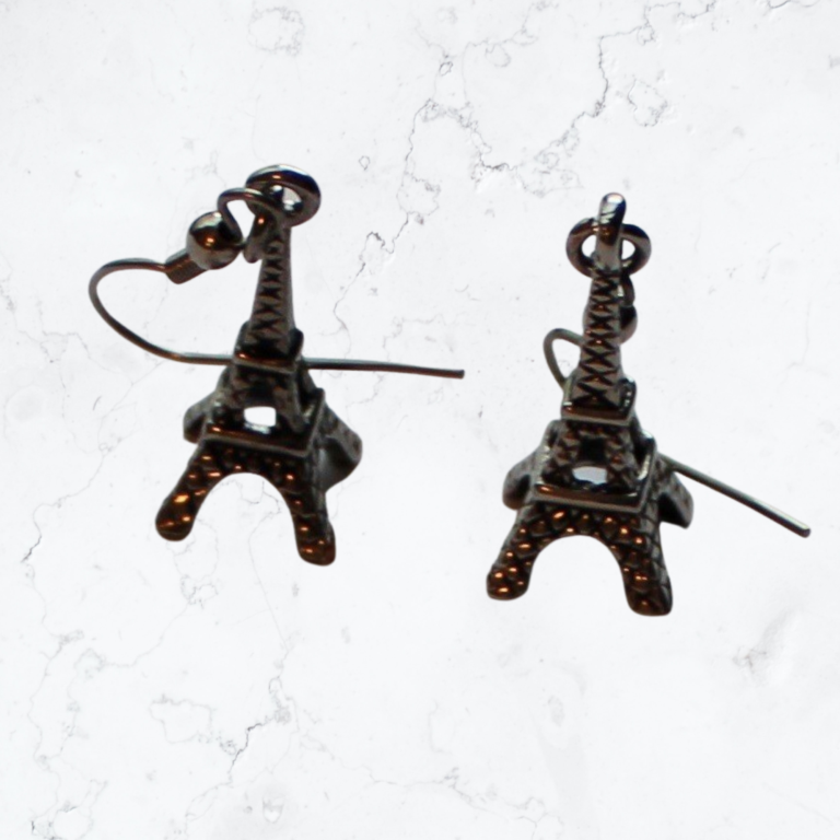 Silver Eiffel Tower Earrings
