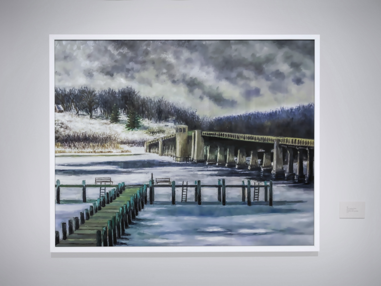 art gallery single frame frontal view