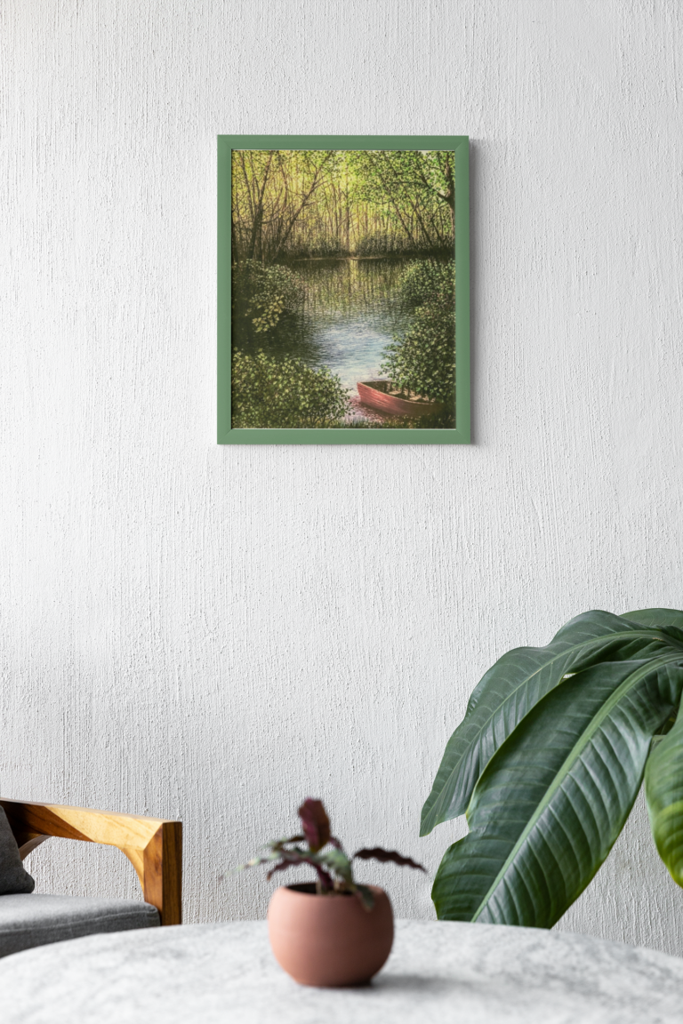 art print mockup featuring two plants m31574