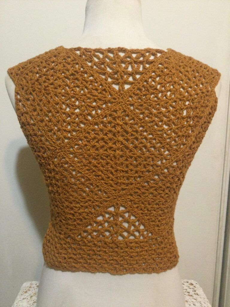 Cashmere Sweater Handmade Crocheted sienna orange (s)