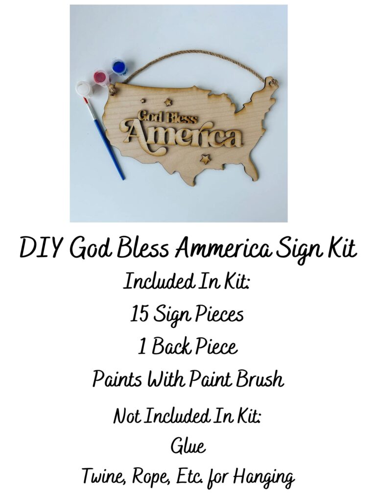 God Bless America DIY Wood Sign Craft Paint Kit