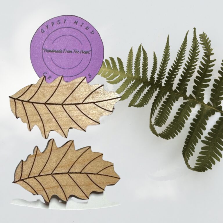 Leaf 1 Laser Cut Lightweight Wood Hair Barrettes Med Maple Hardwood 2 in