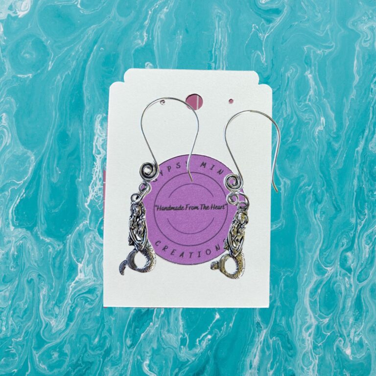 Silver Mermaid Swirl Ear Wire Earrings