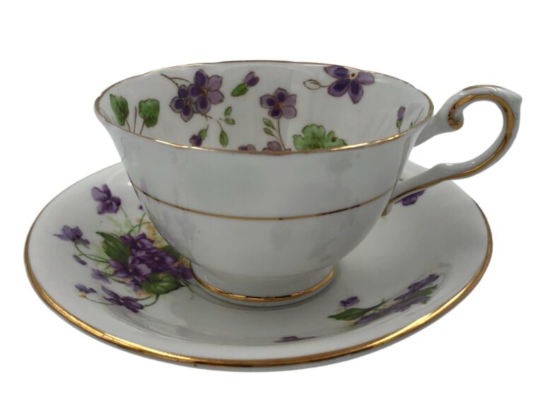 Tuscan Sweet Violet Teacup with Saucer 2