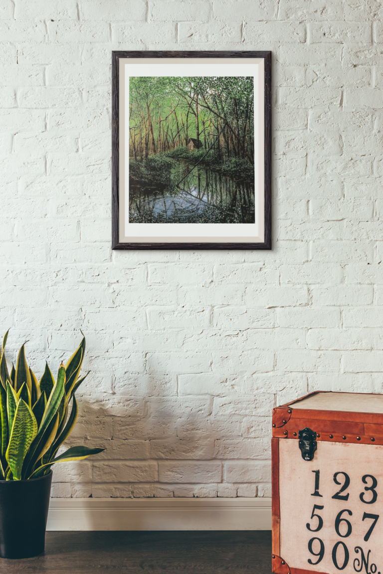 mockup of an art print frame in a simple room 3914 el1