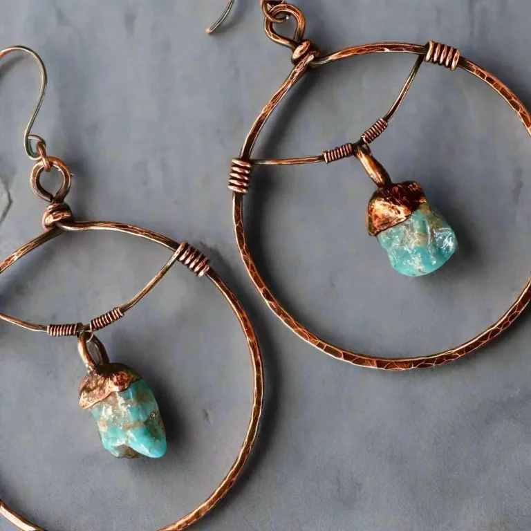 raw turquoise hoop earrings copper blackbird sage blackbird sage 371812