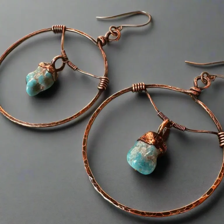 raw turquoise hoop earrings copper blackbird sage blackbird sage 614146