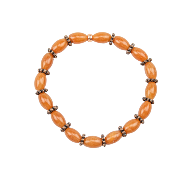Red Agate Bracelet with Copper