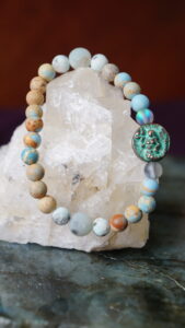 Beaded stone bracelet