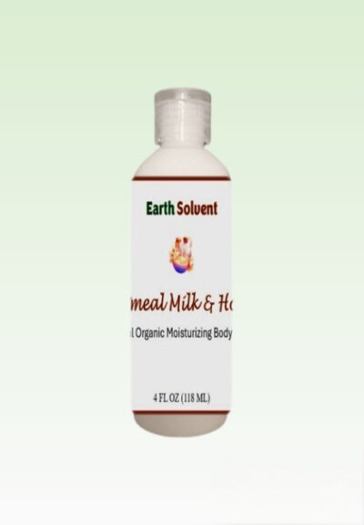 Earth Solvent Natural Organic Moisturizing Body Lotion - Luxurious Body Butter Hydrates and Radiates Skin 4oz - Oatmeal Milk & Honey