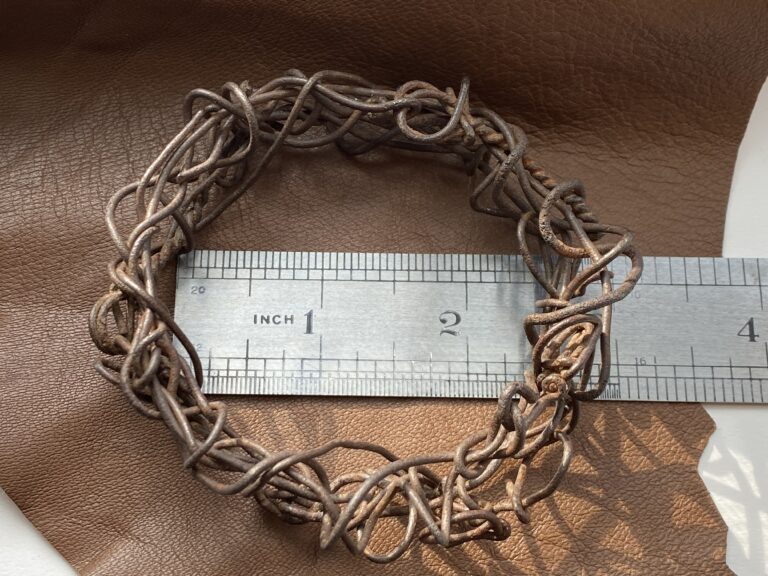 measurements for Rust Wire Bracelet