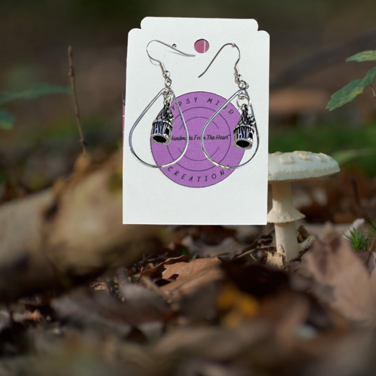 Silver Toadstool Small Teardrop Earrings 1