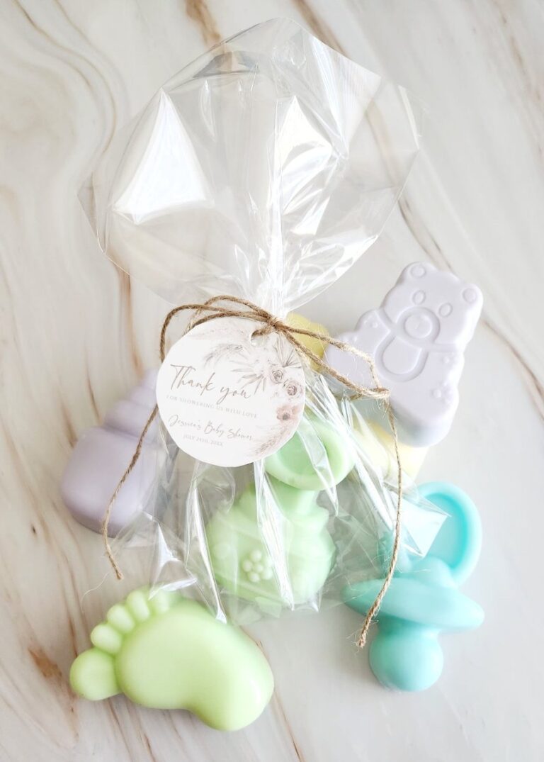 baby themed soap party favors personalized labels phenixology bath body 228624