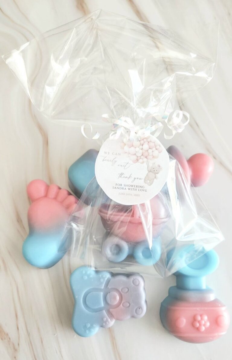 baby themed soap party favors personalized labels phenixology bath body 807880