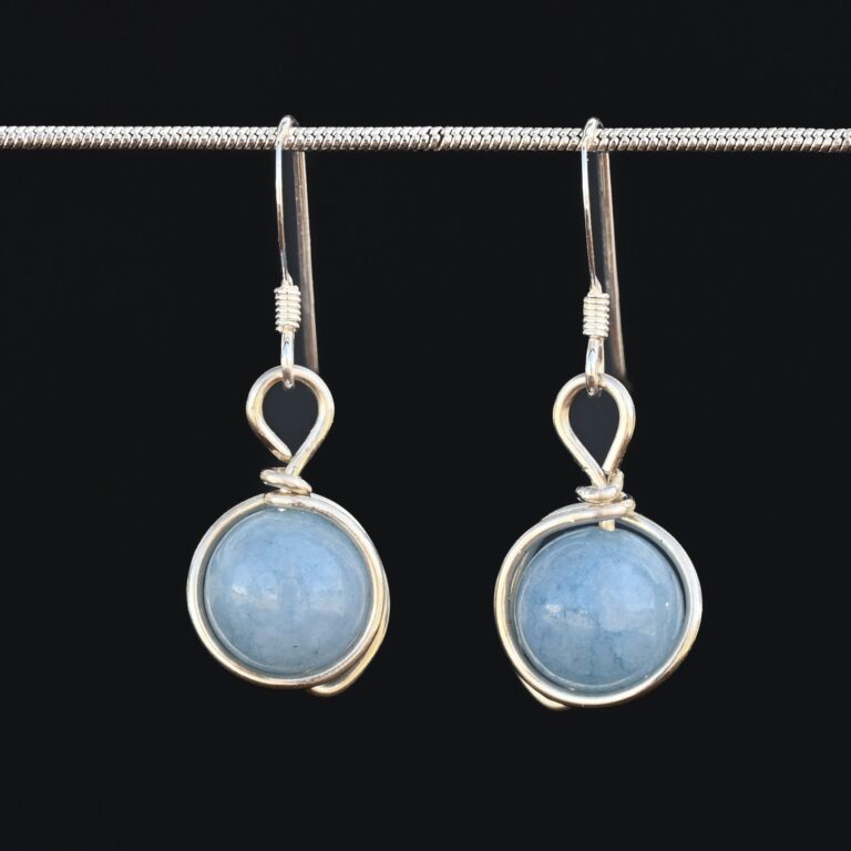 2871 Aquamarine Quartz Wire Wrapped Earrings