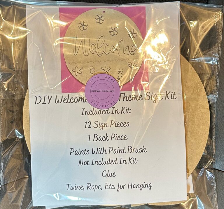 Beach Theme Welcome DIY Wood Sign Craft Paint Kit 2