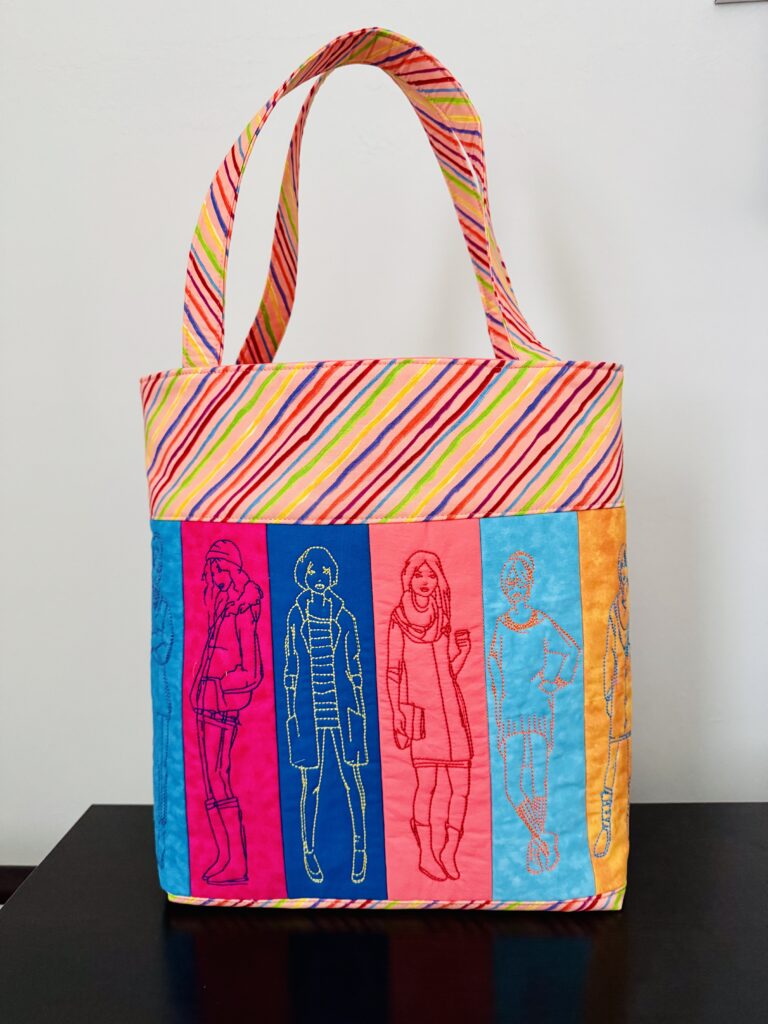 Peach Stripe Fashion Tote