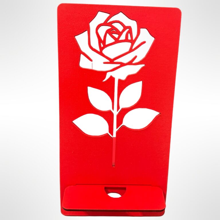 Rose Red Painted Cell Phone Stand