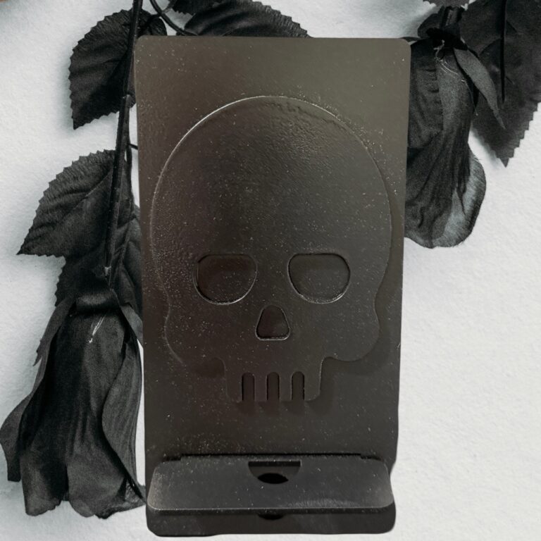 Skull Black Painted Cell Phone Stand