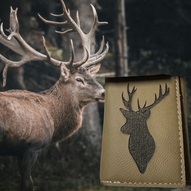 Tan Deer Tri Fold Wallet