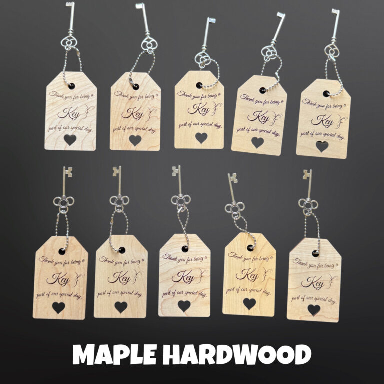 Wood Wedding Key Favors Maple Hardwood 10