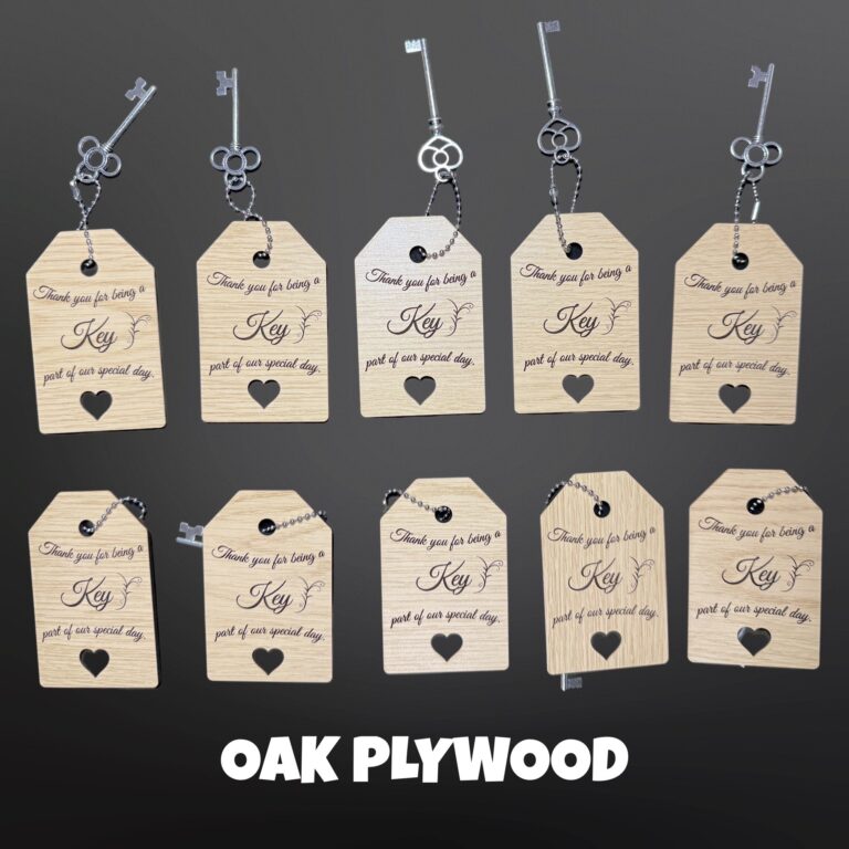 Wood Wedding Key Favors Oak Plywood 10