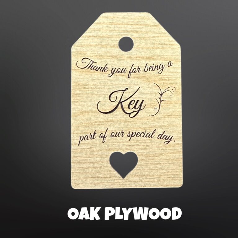 Wood Wedding Key Favors Oak Plywood