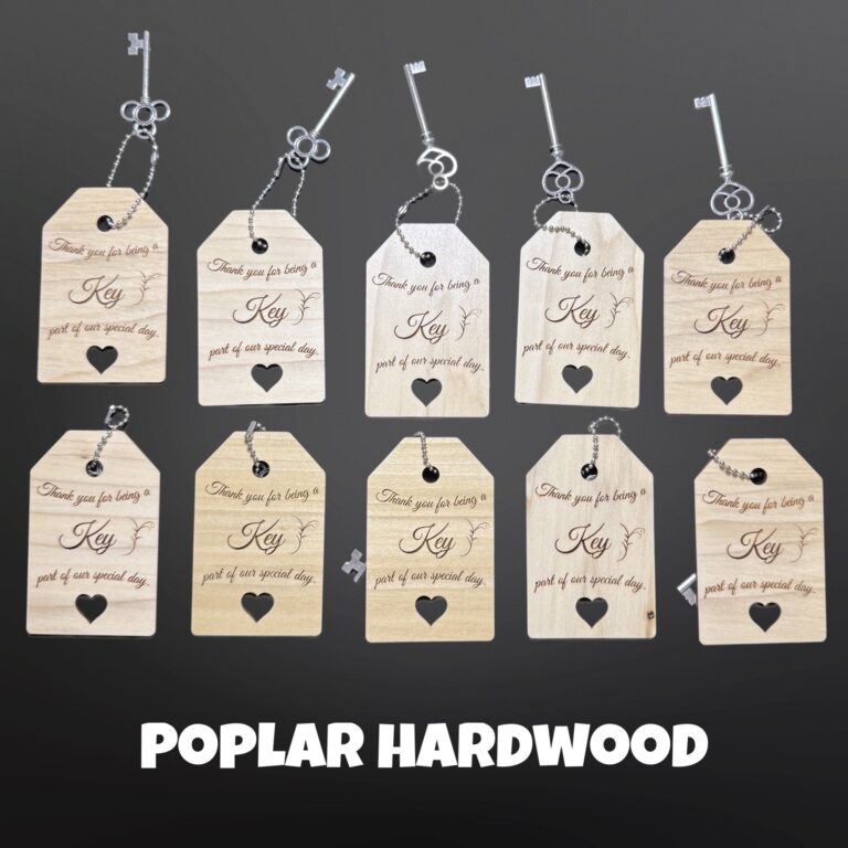 Wood Wedding Key Favors Poplar Hardwood 10