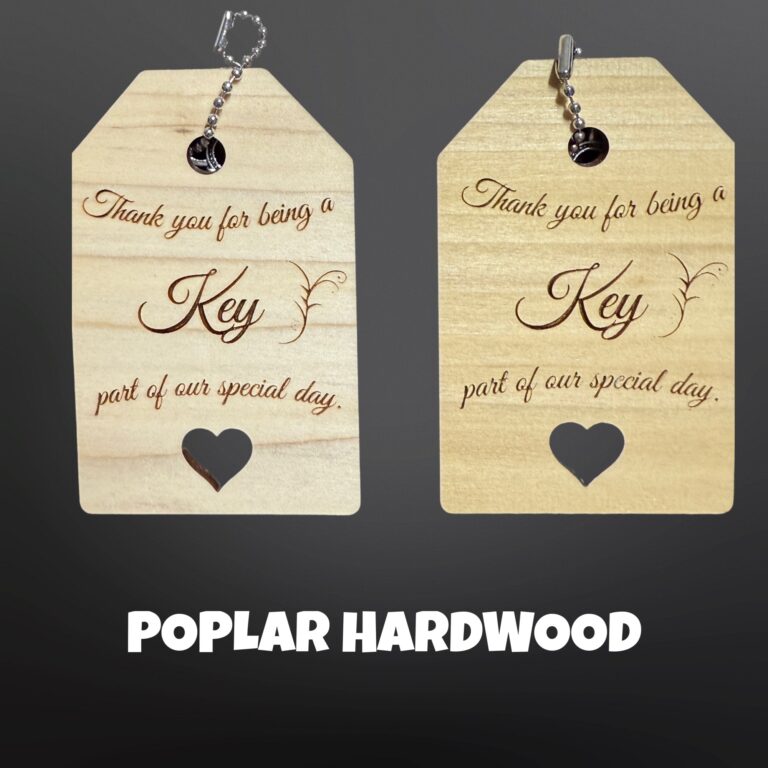 Wood Wedding Key Favors Poplar Hardwood