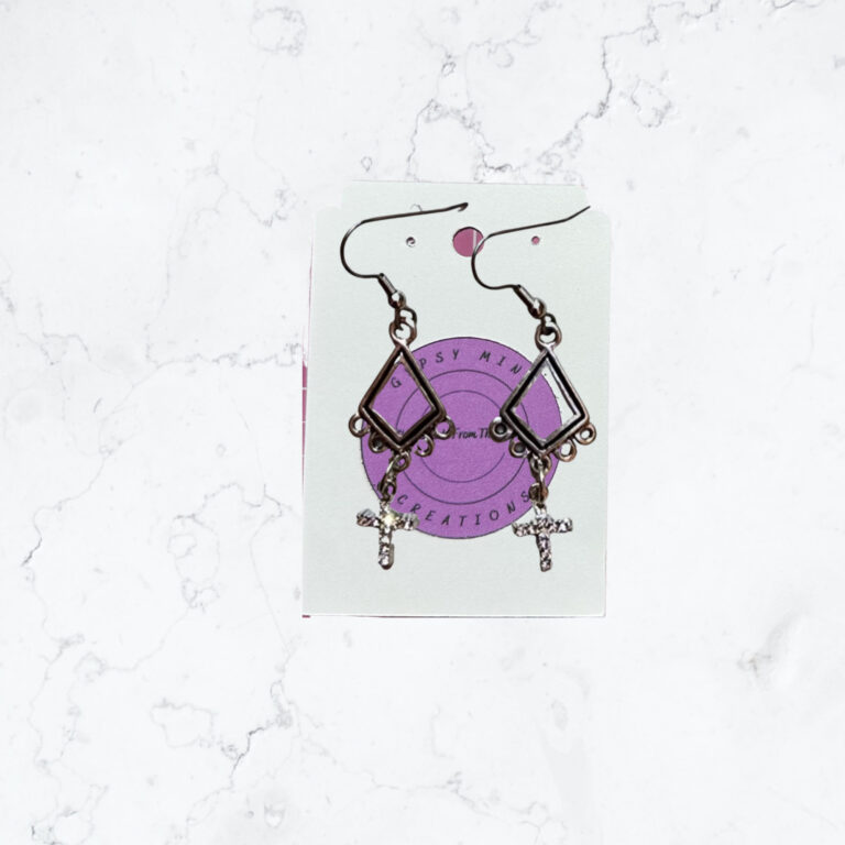 Diamond Cross Chandelier Earrings 1