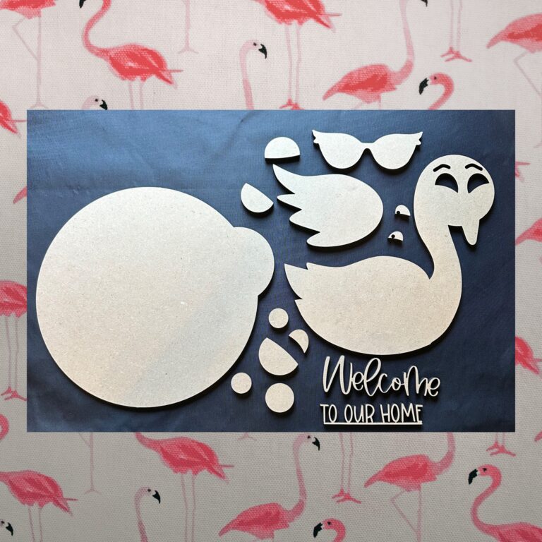 Flamingo Welcome DIY Wood Sign Craft Paint Kit 1