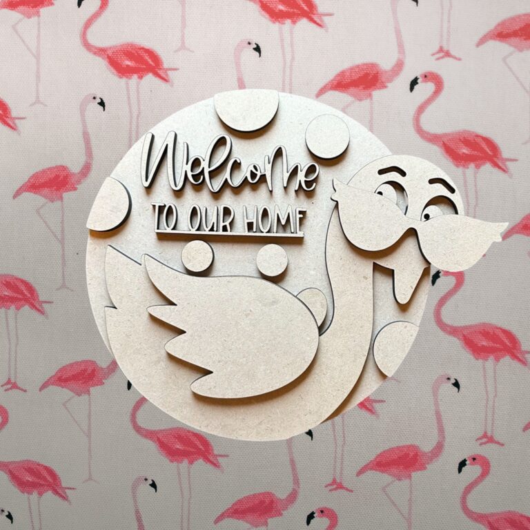 Flamingo Welcome DIY Wood Sign Craft Paint Kit 2