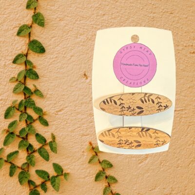 Floral Vine Wooden Hair Clip Accessory Engraved Design