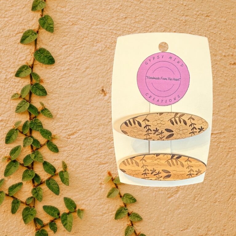 Flower Vine Pattern Laser Cut Lightweight Wood Hair Barrettes