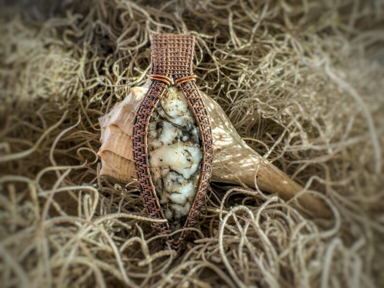 Enchanted Light Wire Wrapped Merlinite Necklace