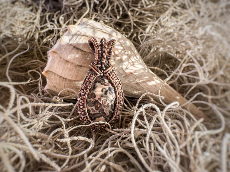 Wild Harmony Wire Wrapped Leopard Skin Jasper Necklace