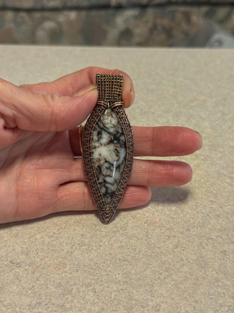 Enchanted Light Wire Wrapped Merlinite Necklace