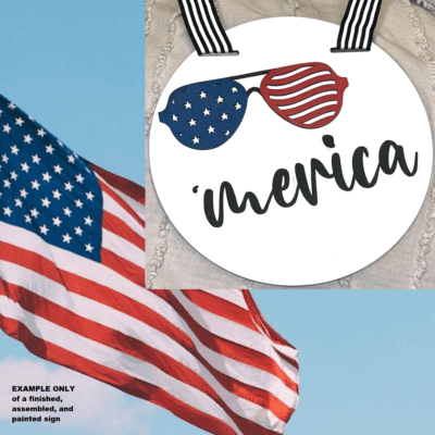 Patriotic DIY Wood Craft Paint Kit with Laser Cut Sign